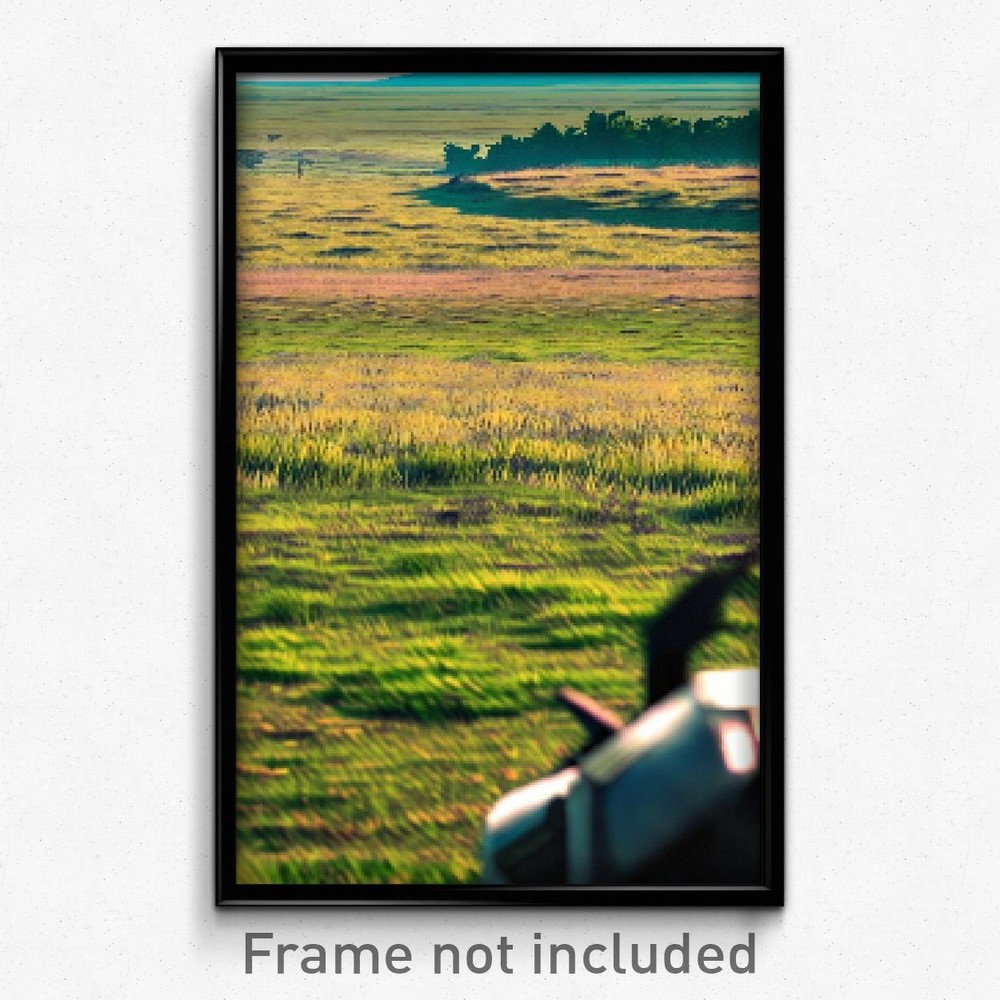 8 Bit Pixel Art Poster - Active Grassland Psychedelic Trippy Video Game Print