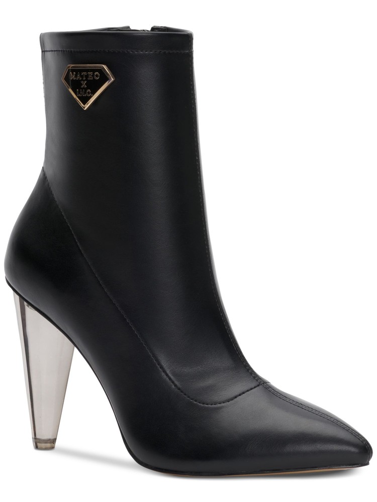 MATEO BY INC Womens Black Arch Support Luisa Pointed Toe Stiletto Booties 7 M