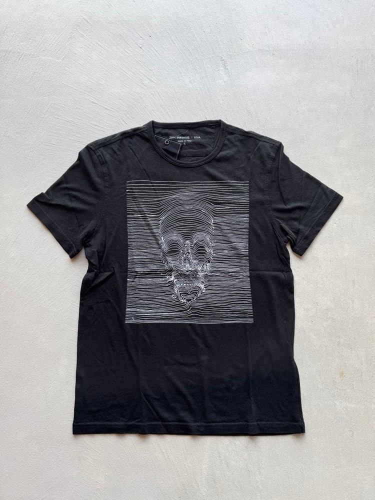 JOHN VARVATOS T-Shirt Black S Cotton Print Design