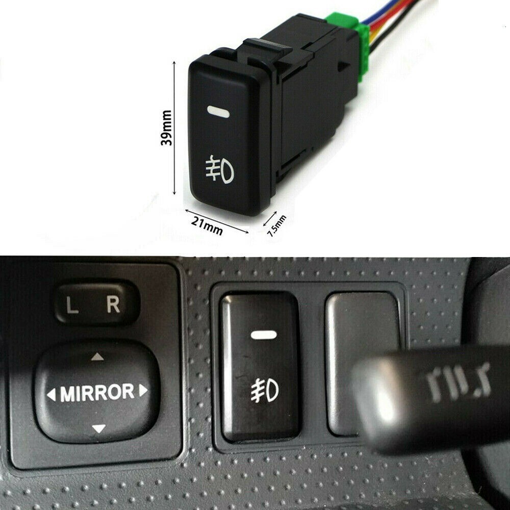 39mm LED Lightbar Fog Light Kit with Dual Push On/Off Switch for Toyota 12V