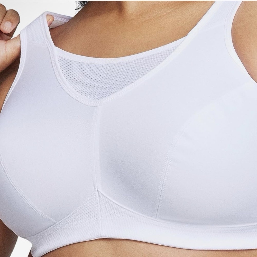 Glamorise Sports Bra 1066 NWT White 36I No Bounce Cami Wirefree Full Coverage