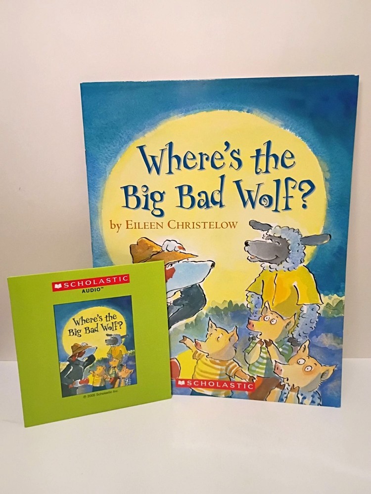 Where's The Big Bad Wolf? PB Book & Audio CD Eileen Christelow Scholastic 2002