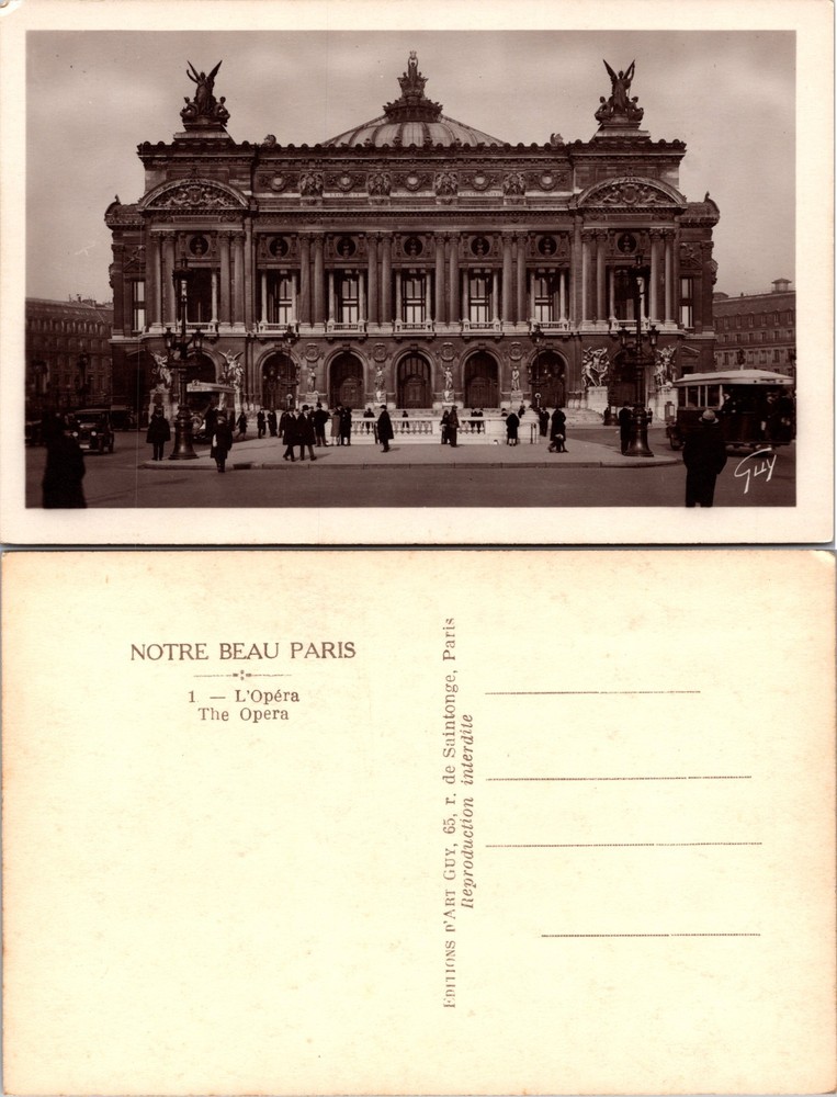 RPPC L'Opera Paris France Photo Postcard