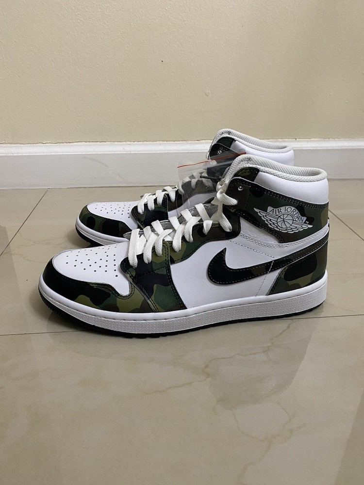 Air Jordan 1 High Golf Men's Shoes Camo/White, DQ0660-300 Size 10