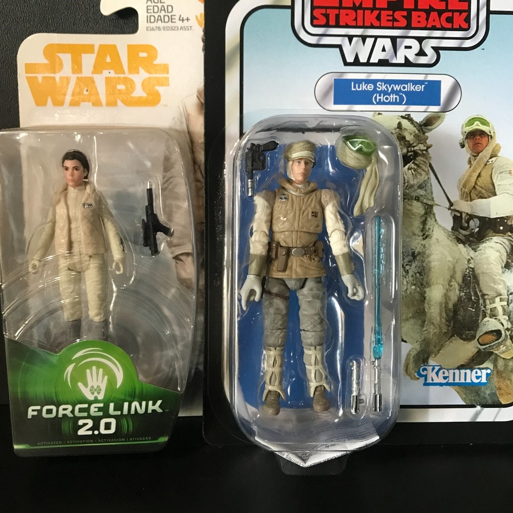 Star Wars ESB VC95 Luke Skywalker Hoth Leia Forcelink Carded Figure Set