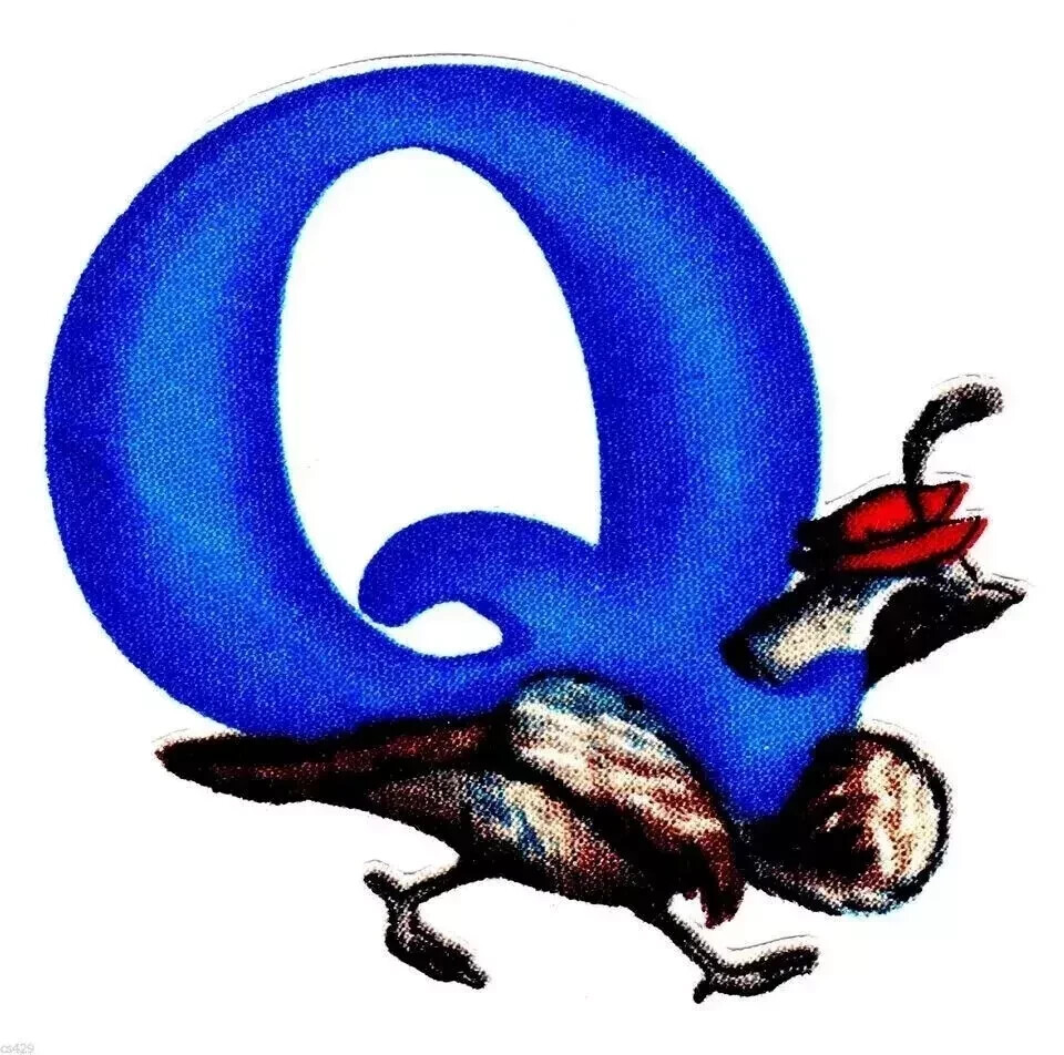 quail letter q heat transfer iron on silly animal not embroidered 3 inch USA
