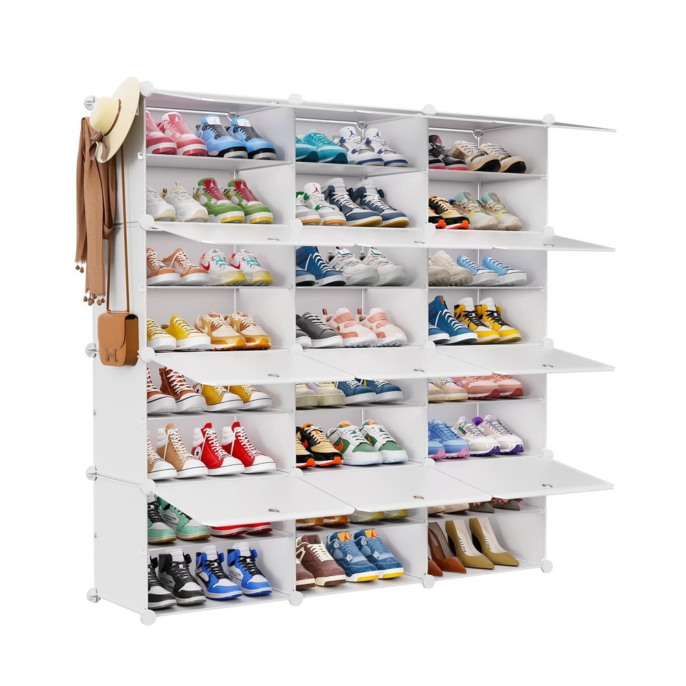 8-Tier Shoe Cabinet with Door – Holds 48 Pairs, Space-Saving Organizer for Entryway or Closet
