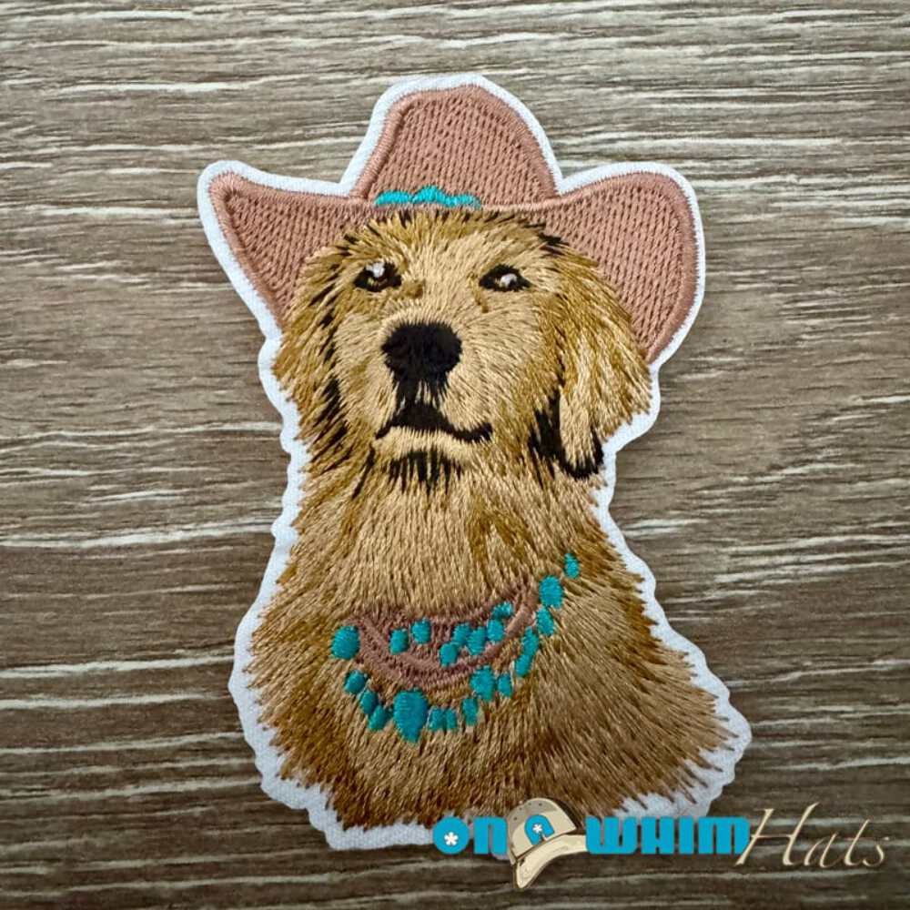 Western Golden Retriever Iron-On Patch