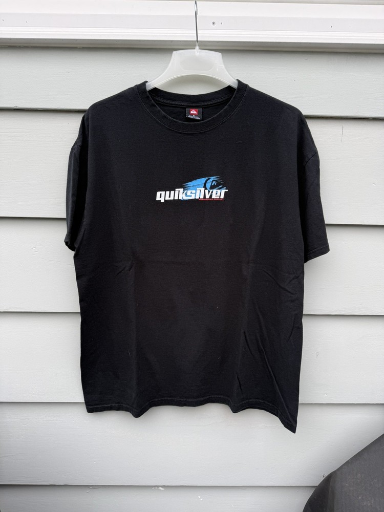 Vintage Quiksilver Shirt Mens XL Black Board Riding Technologies Surf Skate