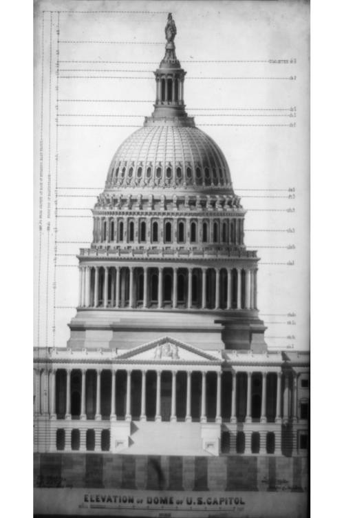 Photo:Elevation of dome of U.S. Capitol,Washington,DC,1859