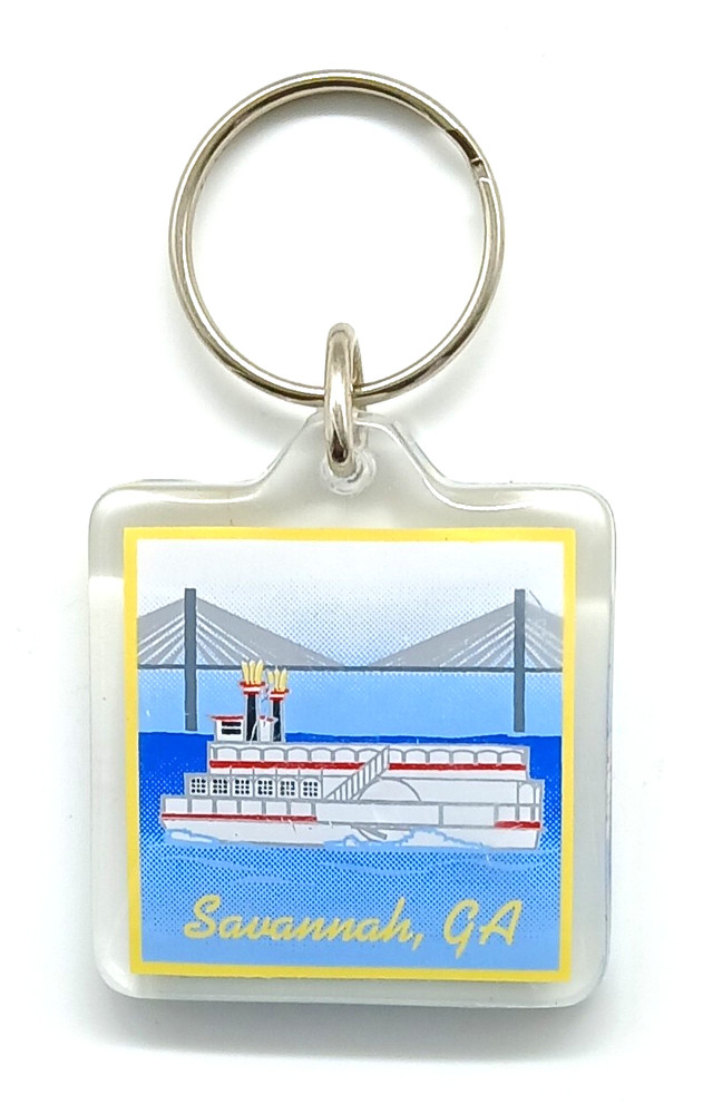 Vintage Savannah Georgia Paddle Wheel Steamer Keyring Keychain