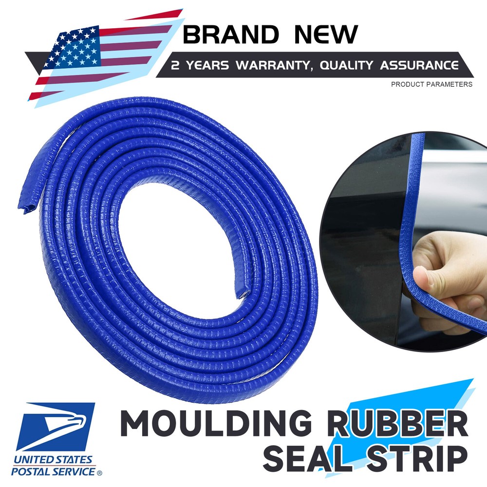 Universal 59Feet Car Door Edge Trim Lock Guard Moulding Rubber Seal Strip Blue