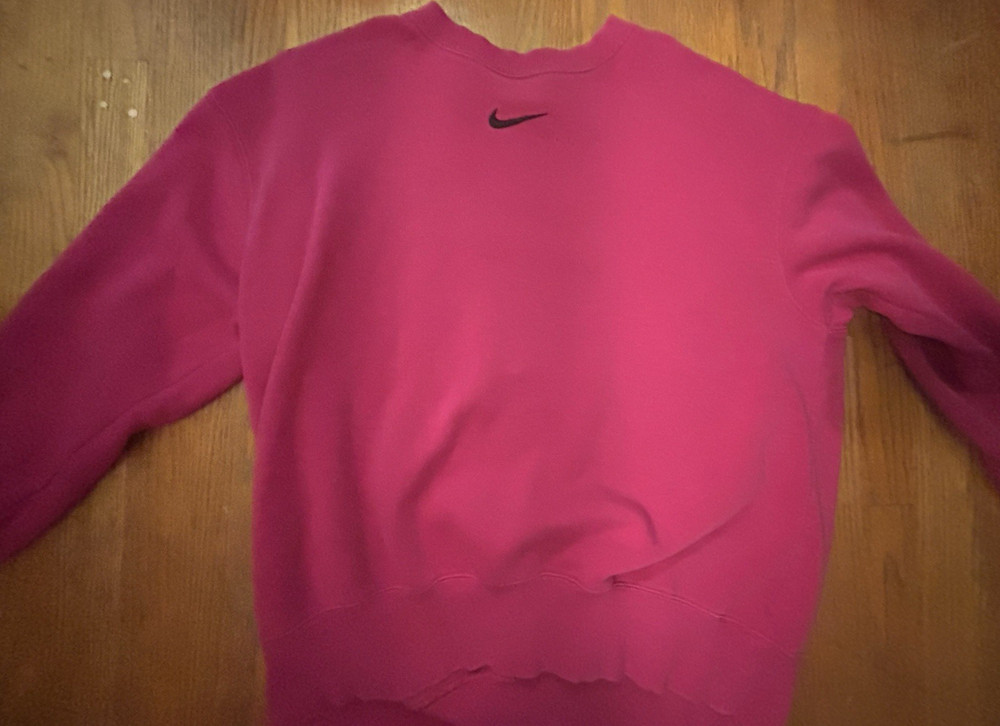 Nike Pink Women's Pullover Sweatshirt Crew Neck Long Sleeve M Cotton Logo