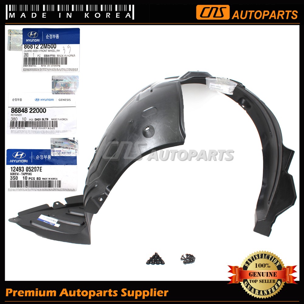 GENUINE Fender Liner FRONT PASSENGER for 10-16 Hyundai Genesis Coupe 868122M500