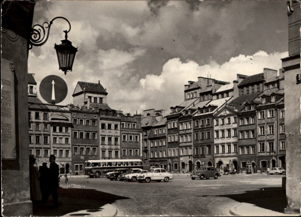 RPPC Rynek St. Mista Warsaw Poland vintage postcard w914