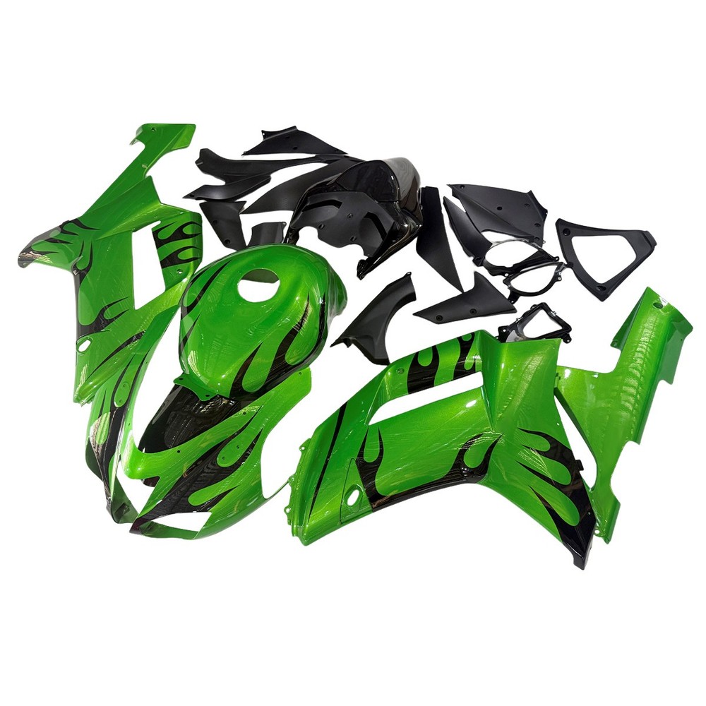 Green Black Fairing Kit for Kawasaki Ninja ZX6R 636 2007 2008 Injection Bodywork