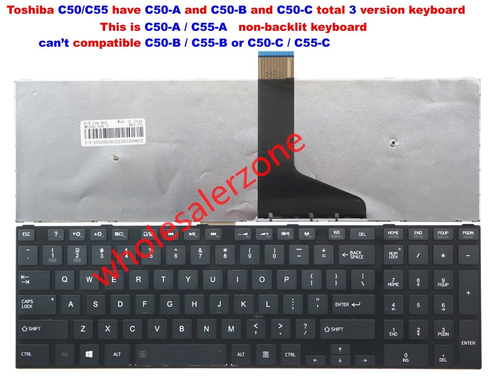 New for Toshiba Satellite C50-A C55-A C50D-A C55D-A Series US Keyboard Chiclet