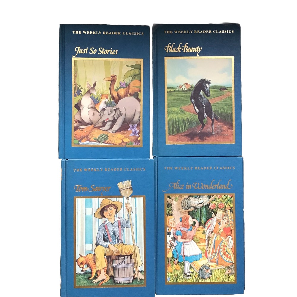 The Weekly Reader Classics HB Lot of 4 Black Beauty, Tom Sawyer, Alice, Just So