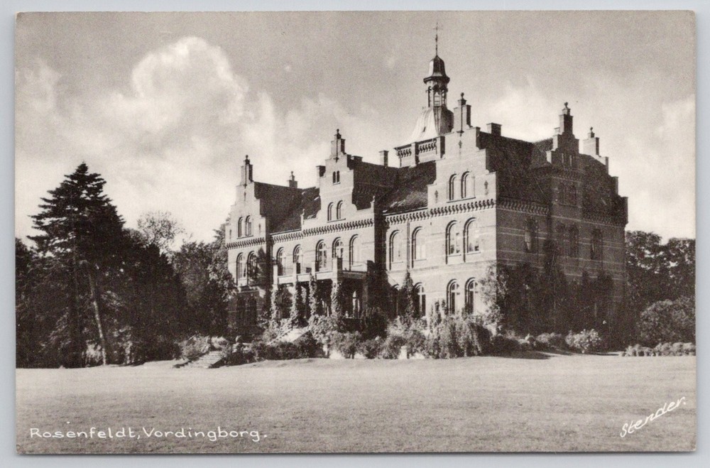 Rosenfeldt Manor Vordingborg Denmark RPPC Postcard Stender Forlag