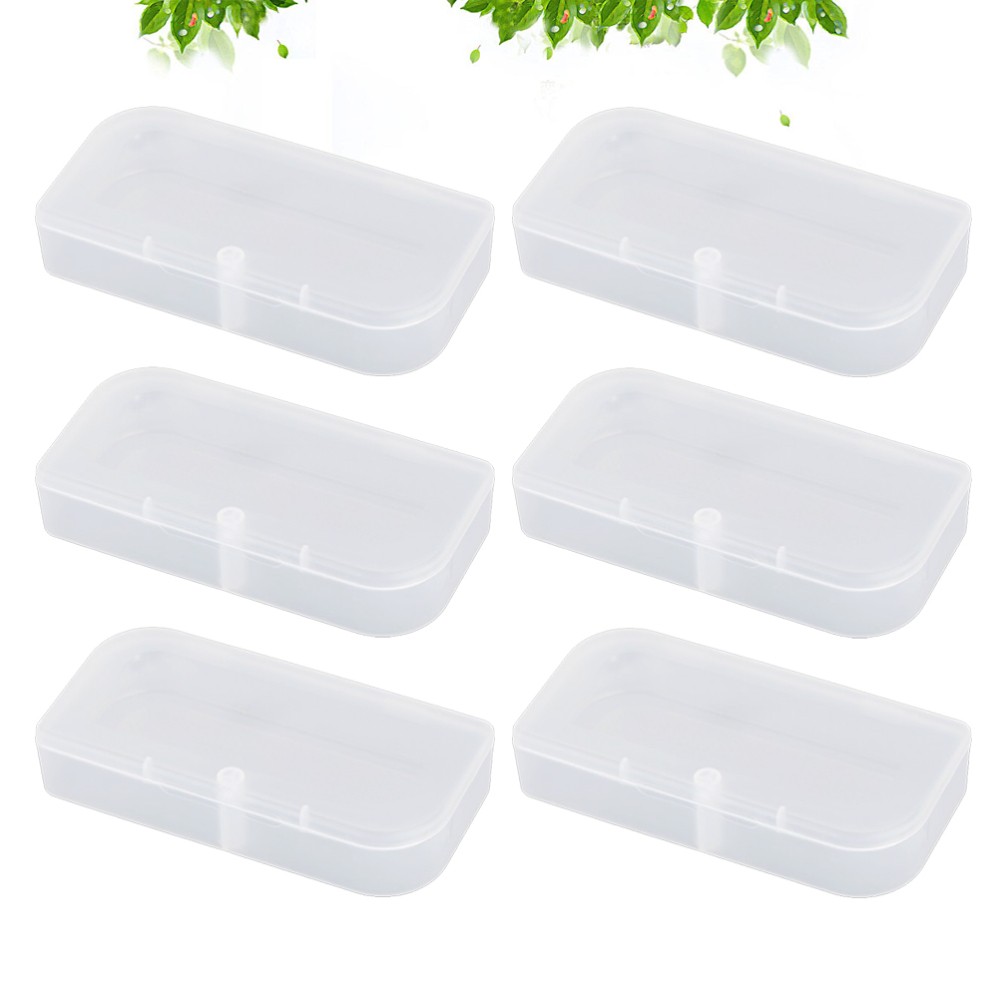 6Pcs Clear Plastic Storage Boxes for Parts Collection Organizer