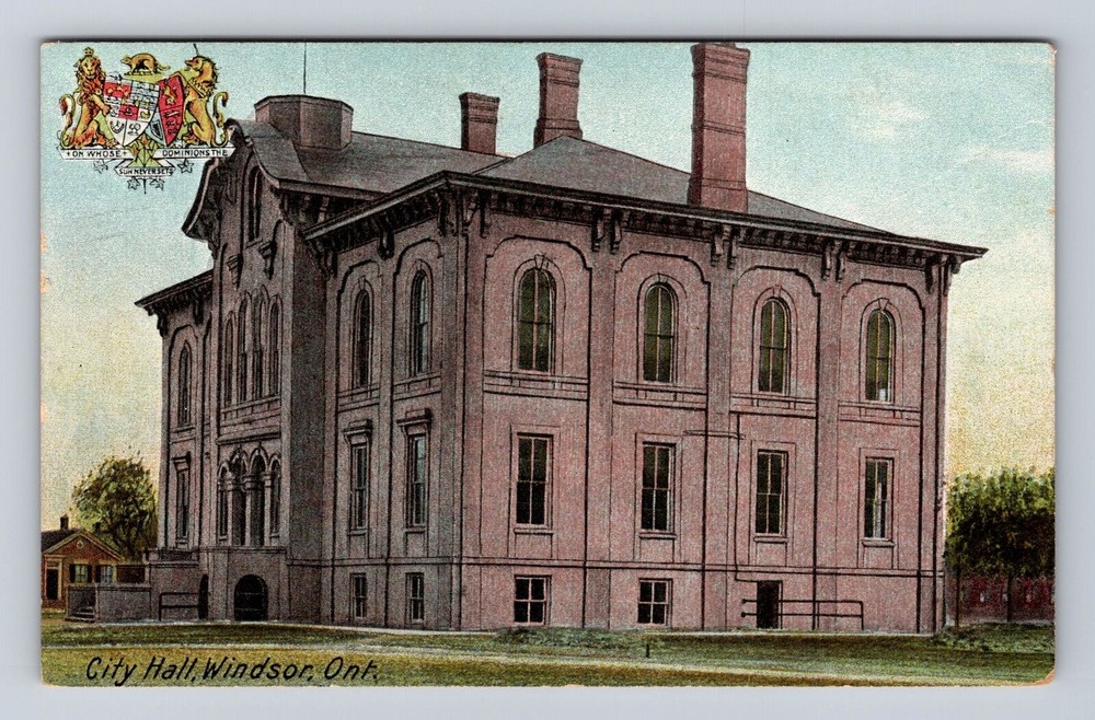 Windsor ON-Ontario Canada, City Hall, Vintage Postcard