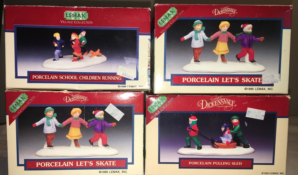 Vintage Lemax Dickensvale Village Porcelain Figure Set of 4