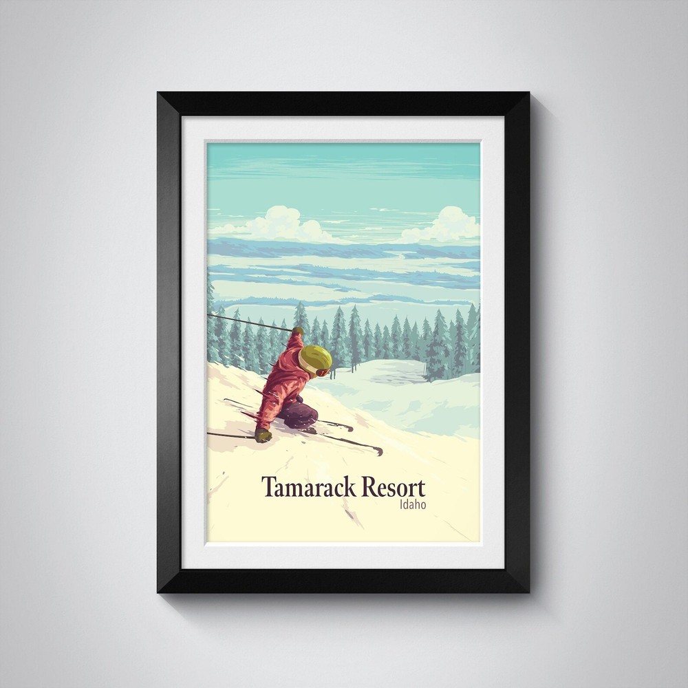 Tamarack Resort Idaho Ski Mountain Winter Sports Scenic Wall Art