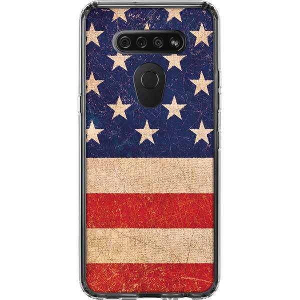 Countries of the World LG K51/Q51 Clear Case - Distressed American Flag