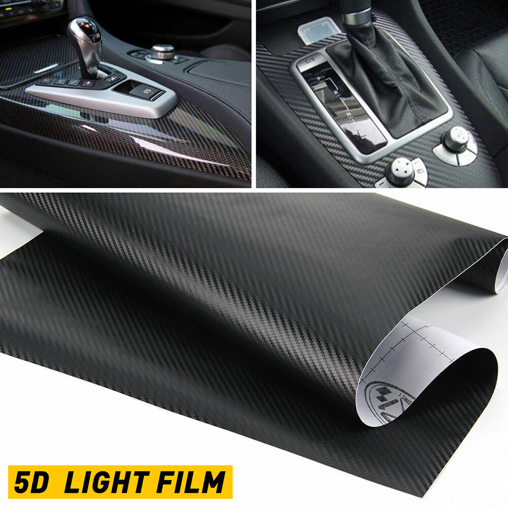Auto Accessories 5D Glossy Vinyl Car Film Interior Wrap Stickers Carbon Fiber