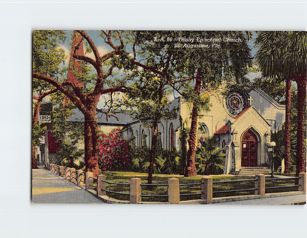 Postcard Trinity Episcopal Church Saint St. Augustine Florida USA North America