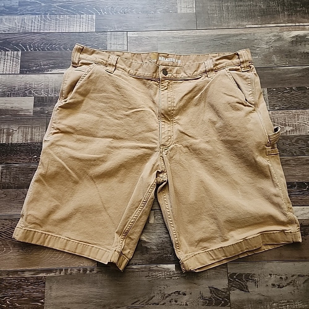Carhartt Men's Relaxed Fit Work Utility Shorts Sz 40 Brown Duck Canvas Carpenter