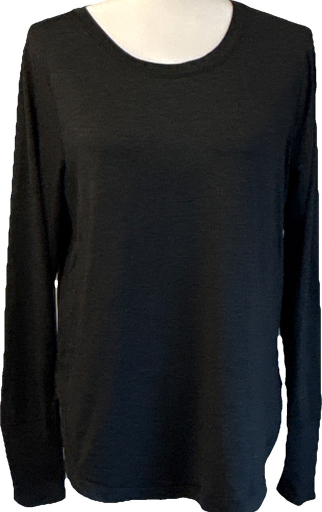 Athleta Stretch Crew Neck Long Sleeve Activewear Top Polyester/Spandex Size Med
