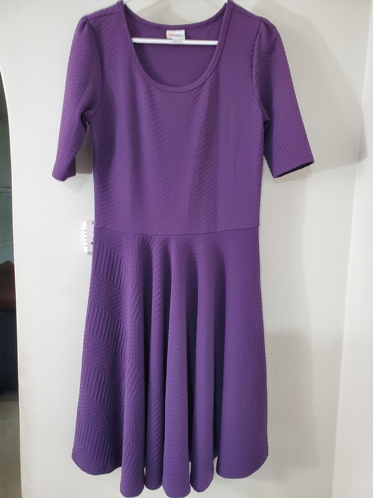 Lula Roe Womens Purple Dress Size Large Excellent Condition