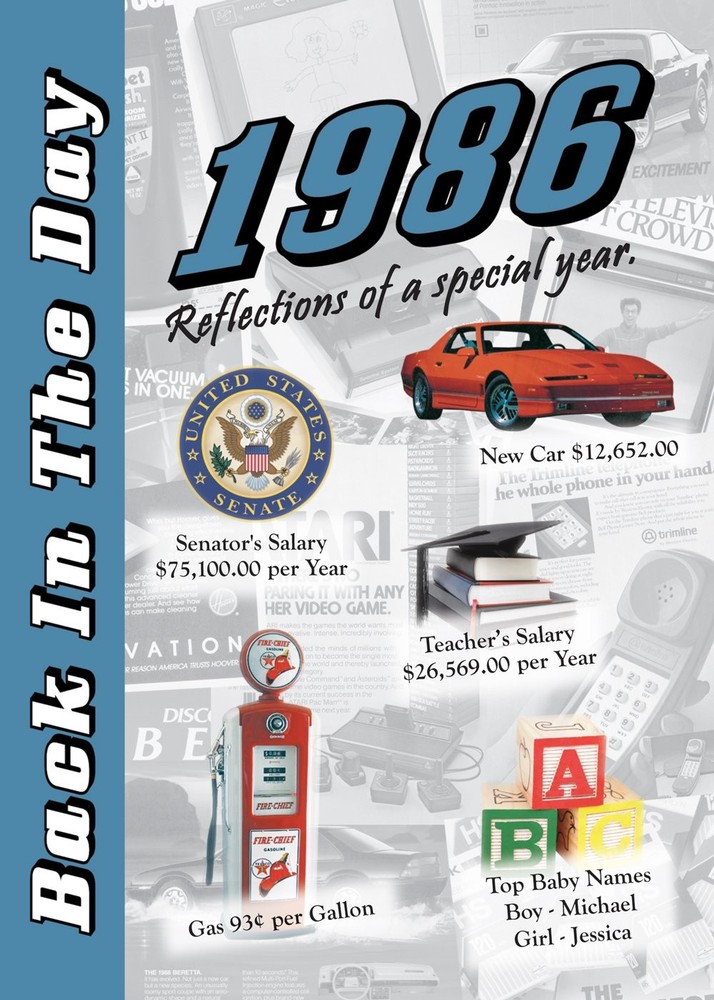 1986 Back In The Day - 24-page Greeting Card / Booklet with Envelope (5 x 7 Size