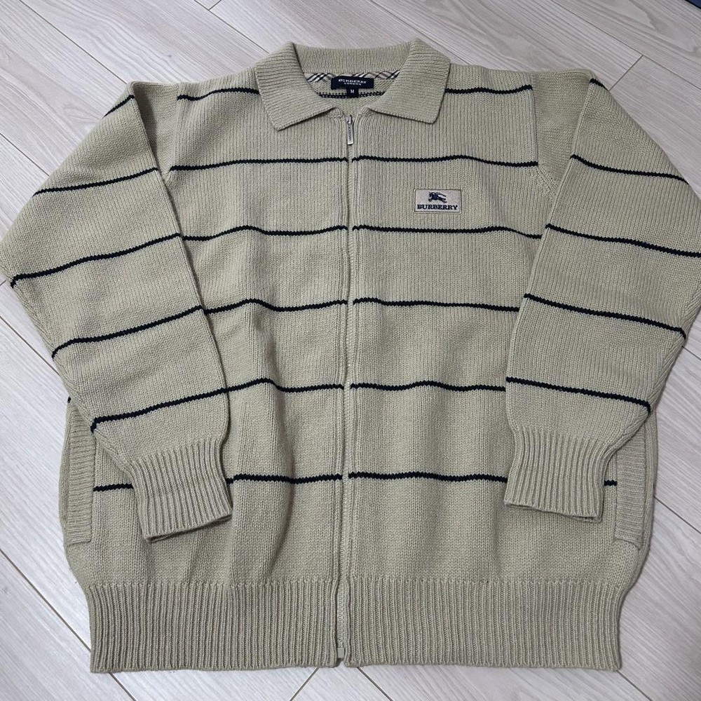 Burberry Knit Cardigan M Pocketed Vintage Outerwear