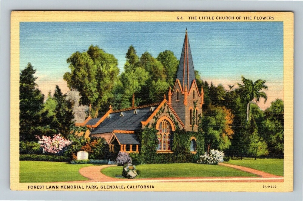 Glendale CA-California, Little Church Of The Flowers Vintage Souvenir Postcard
