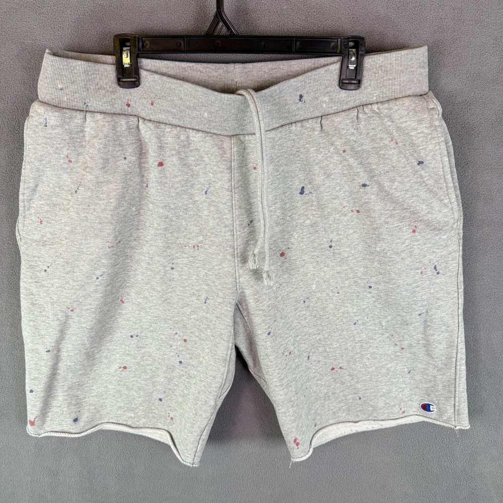 Champion Reverse Weave Sweat Shorts Men's XL Grey Cut Off Gym Drawstring 10”