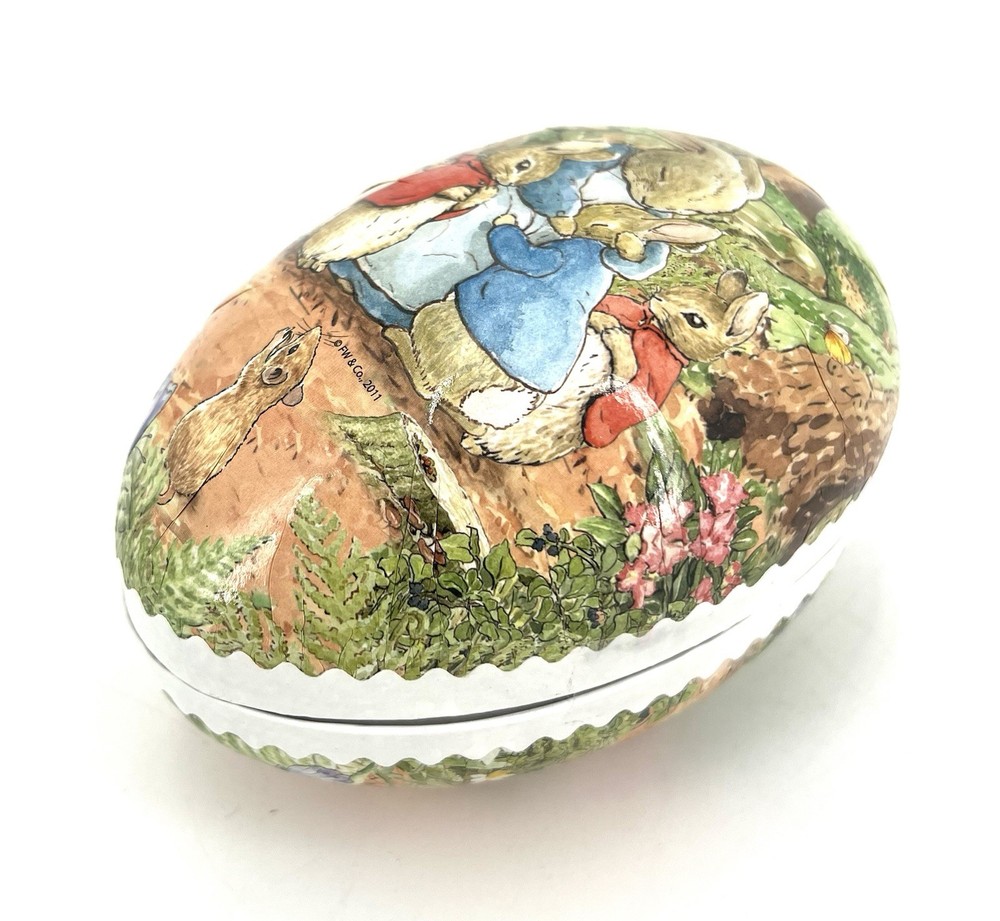 Large Beatrix Potter Peter Rabbit Family Paper-Mache Easter Egg NESTLER Germany