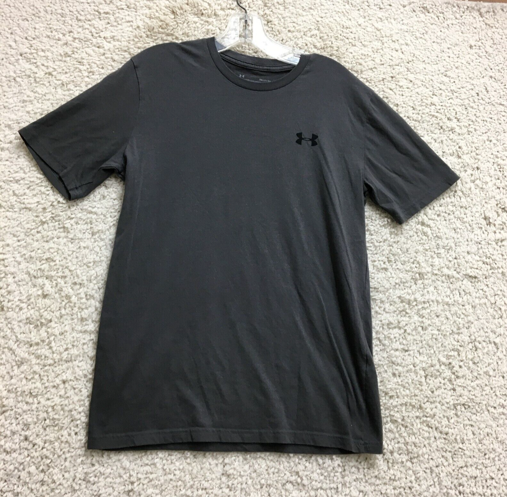 Under Armour Shirt Small Adult Gray Loose Heatgear Crewneck Short Sleeve Mens S