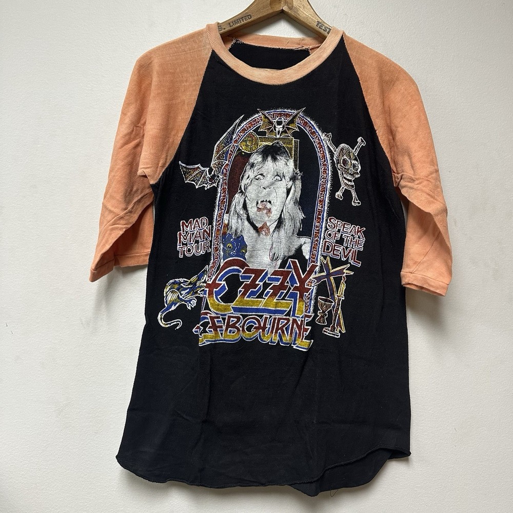 Awesome True Vintage Ozzy Osbourne Raglan Tee Blizzard Of Ozz Shirt Excellent