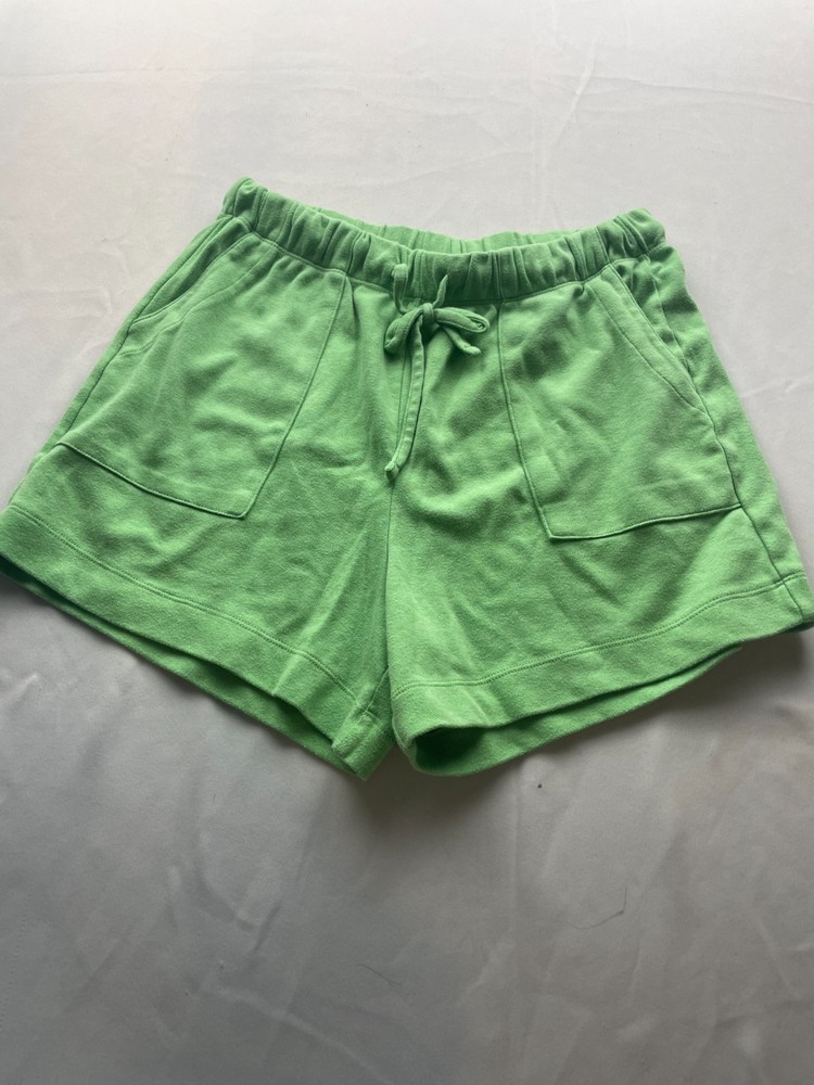 Zenana Sweat Shorts Womens Size Large Green Drawstring Athleisure Pockets