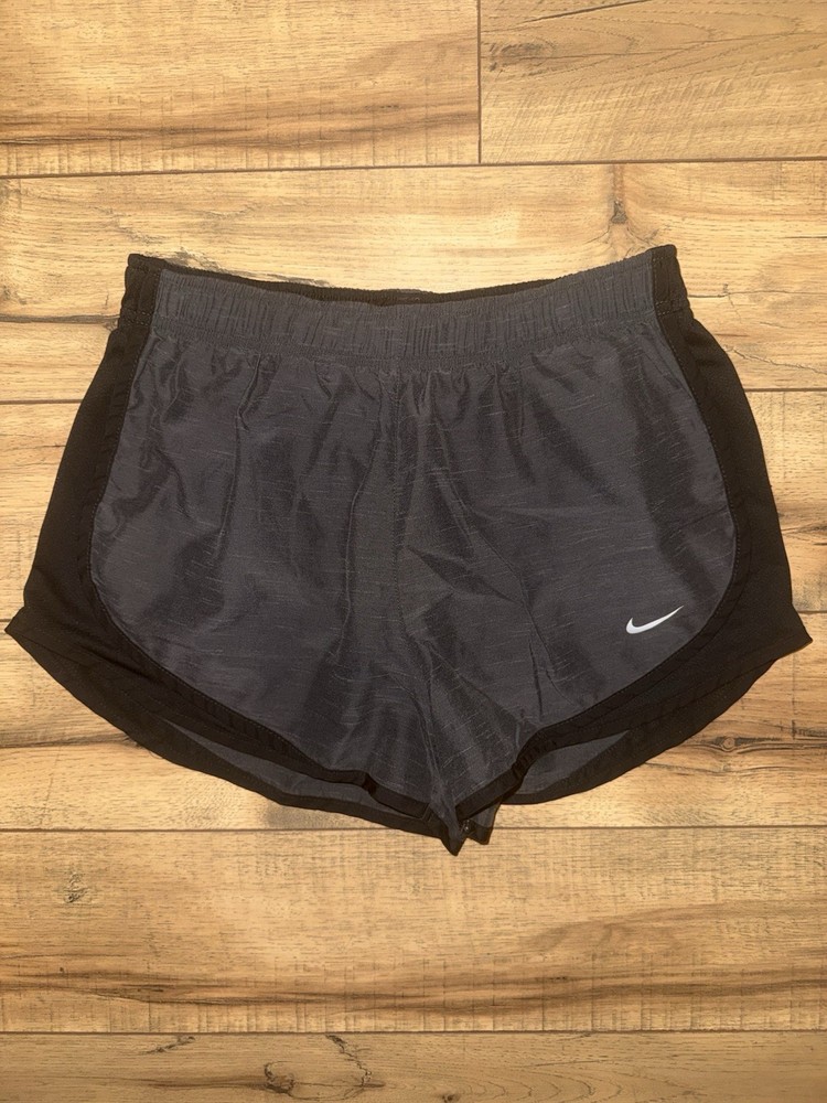 Nike Women's Dri-Fit Lined Drawstring Running Shorts Dark Gray Size Medium