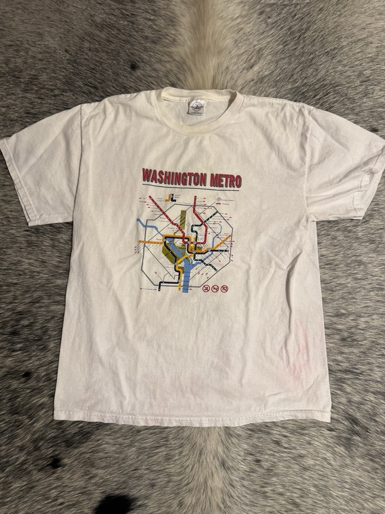 🚇 Washington Metro Map Graphic T-Shirt – Delta Pro Weight - Transit Size Large