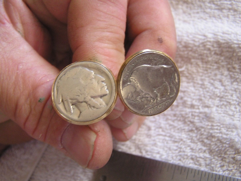 Retro Nickel Cufflinks Featuring Classic Nickles Design