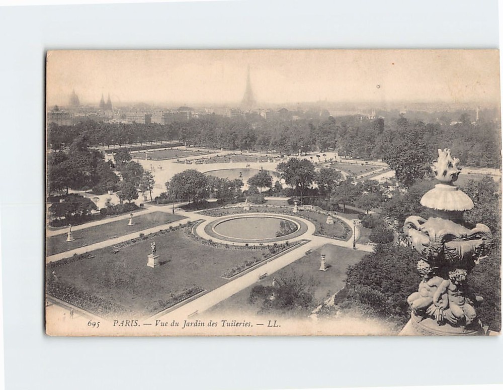 Postcard Jardin des Tuileries Paris France