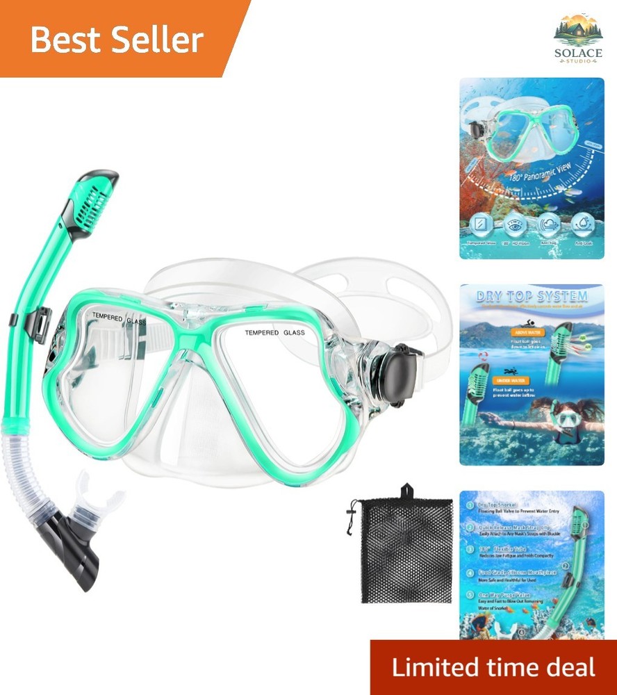 Snorkeling Gear for Adults Kids, Dry Snorkeling Set, Panoramic Anti-Leak and ...