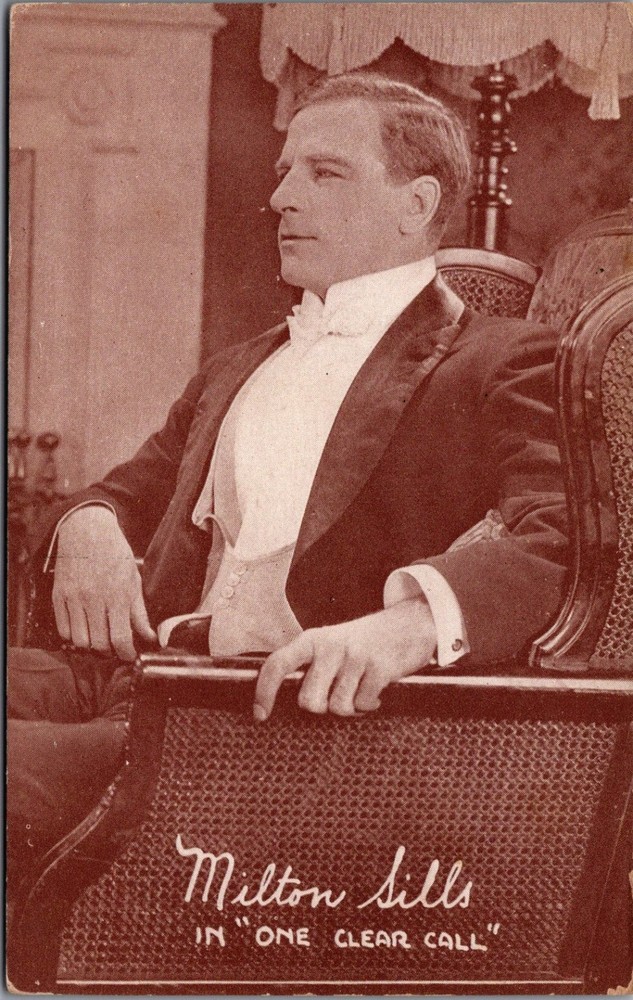Milton Sills Silent Film Star Postcard - One Clear Call Movie RPPC 1922