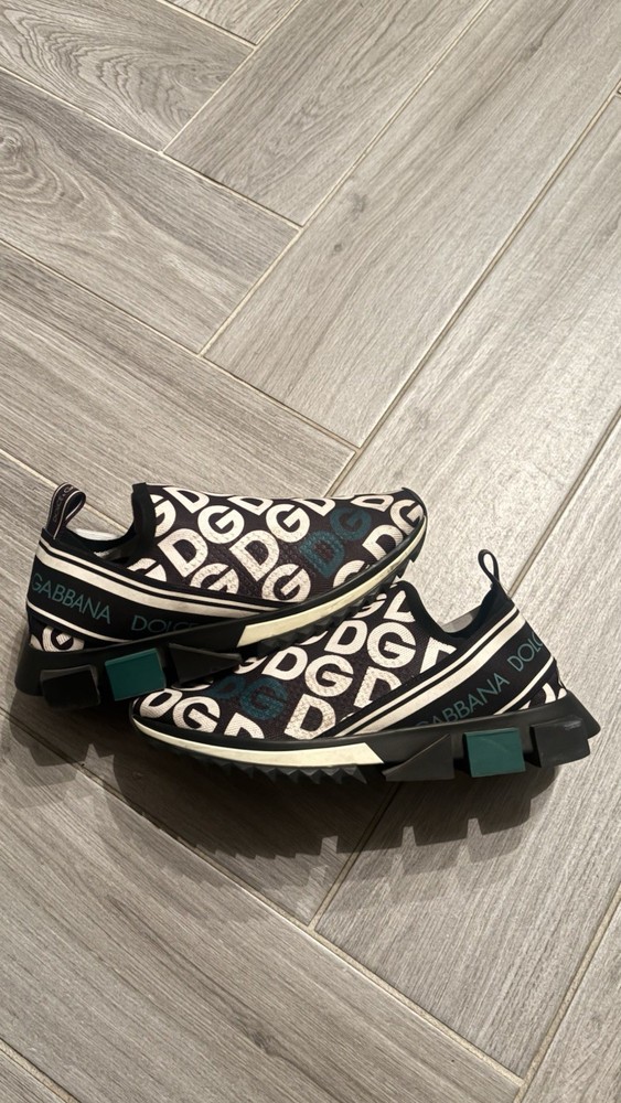 Dolce and Gabbana Black DG Mania Sorrento Slip-On Sneakers Size 11US