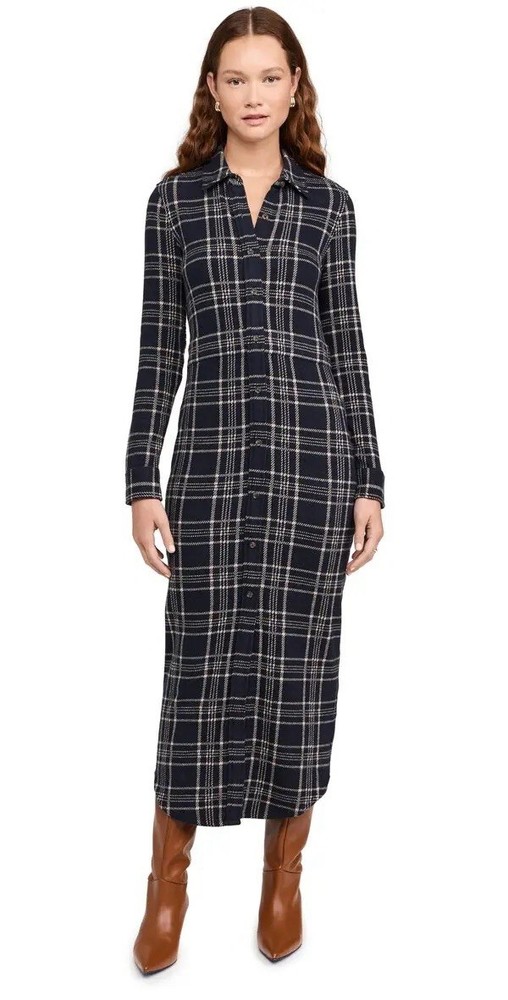 Faherty Legend™ Sweater Dress Maxi Dakota Plaid XS NWT $198