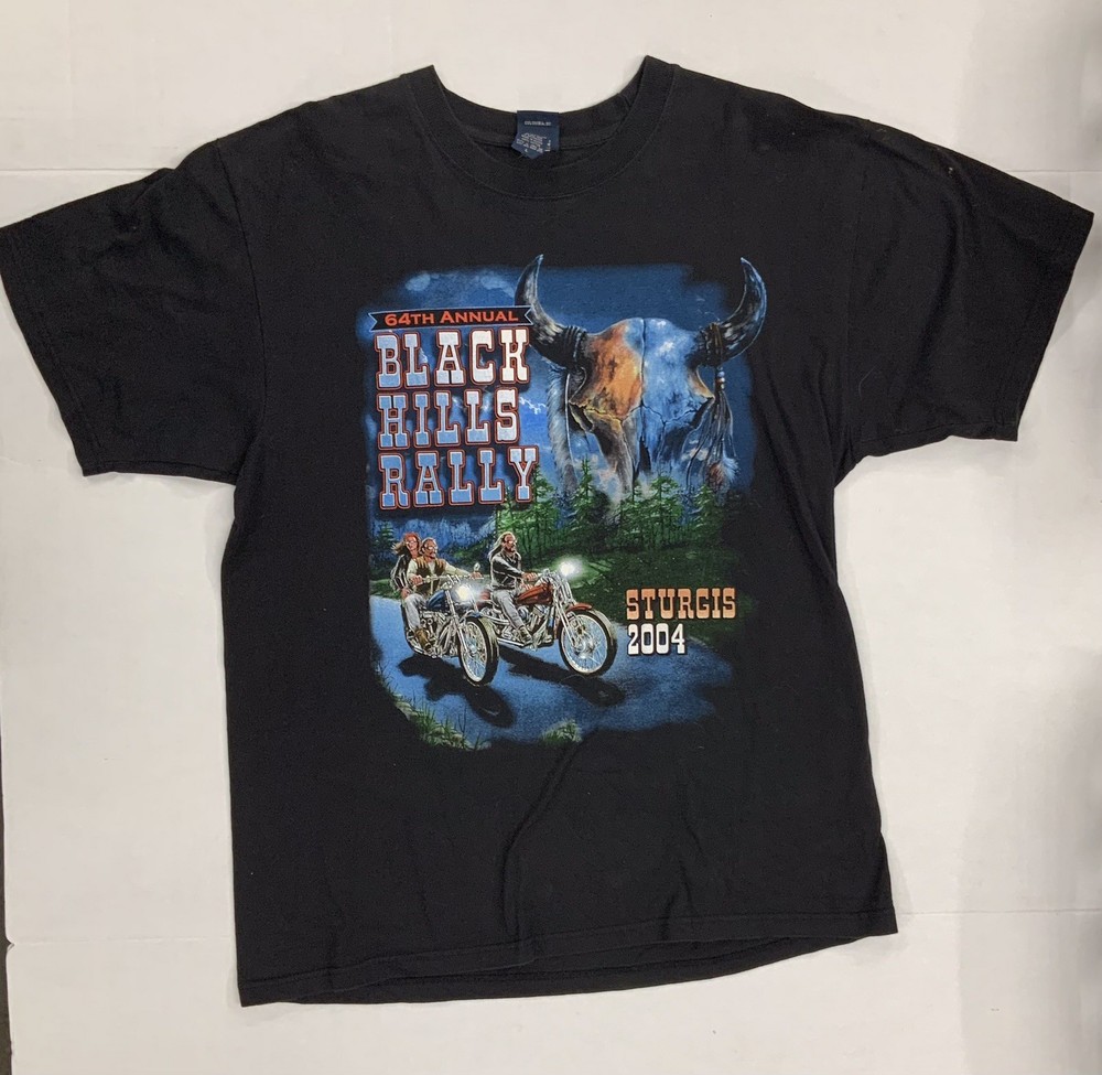Black Hills Rally Stugis 2004 Sz Large USA Made T Shirt